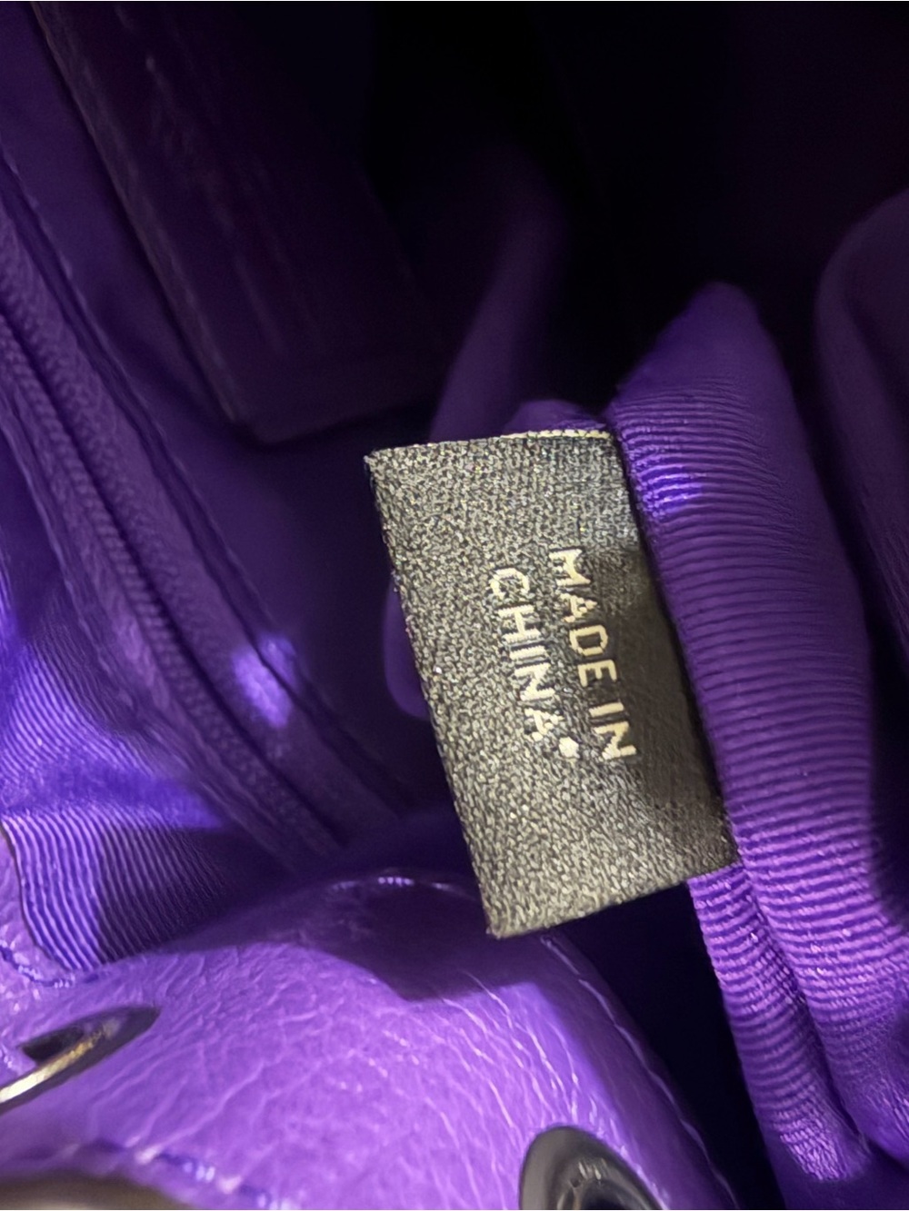 Coach Purple Pebbled Leather Drawstring Crossbody - Picture 10 of 12